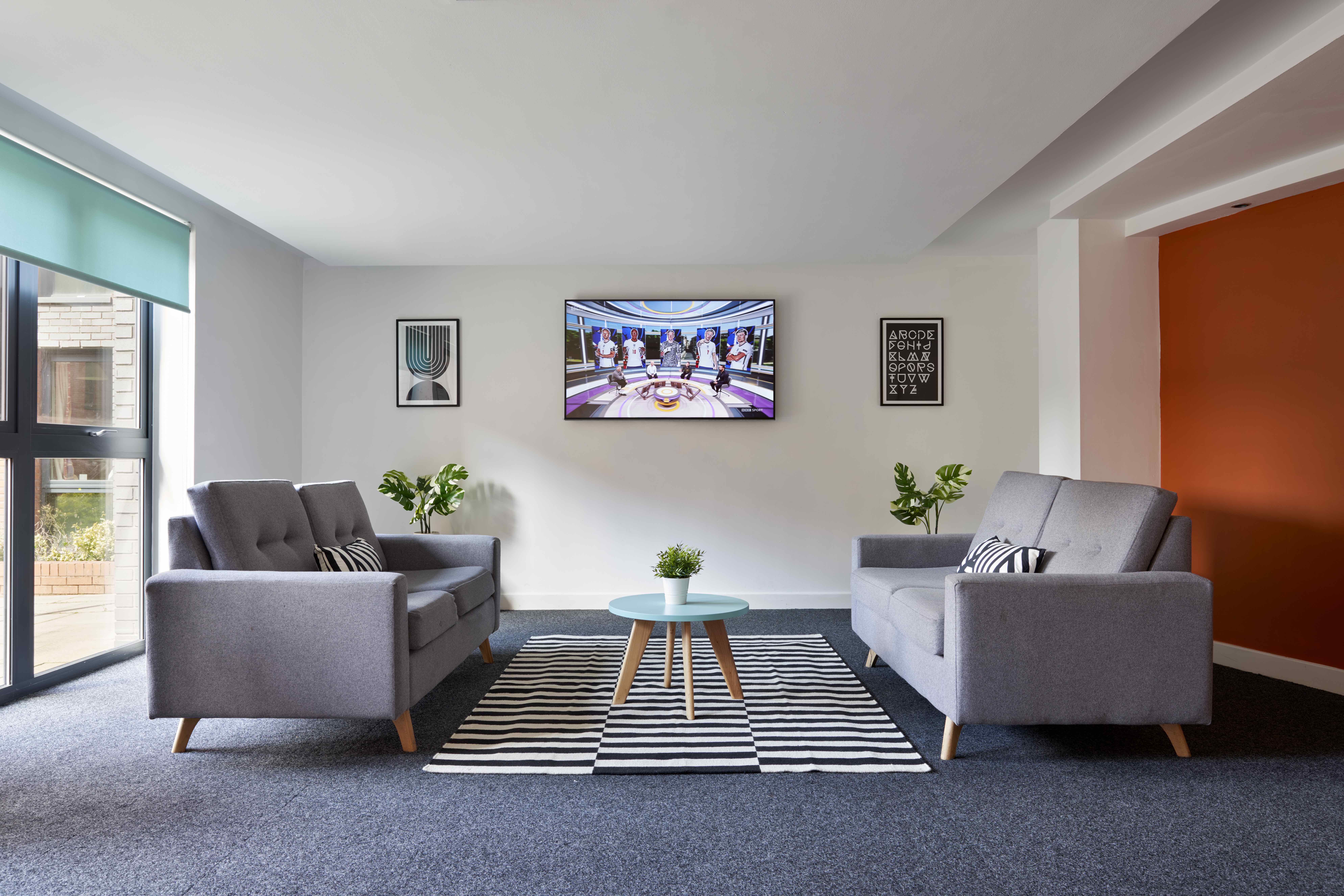 Sheffield student accommodation tv area